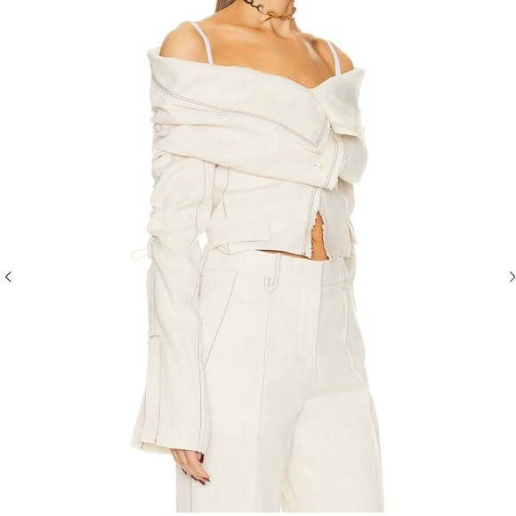 NWT JACQUEMUS La Veste Camargue in Light Beige size 6 - Picture 2 of 8